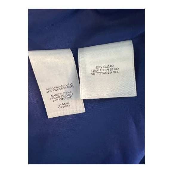 👚 NWOT JONES NEW YORK COLLECTION STUNNING Cobalt Blue Linen Silk Blazer | Sz 12 - Picture 10 of 11